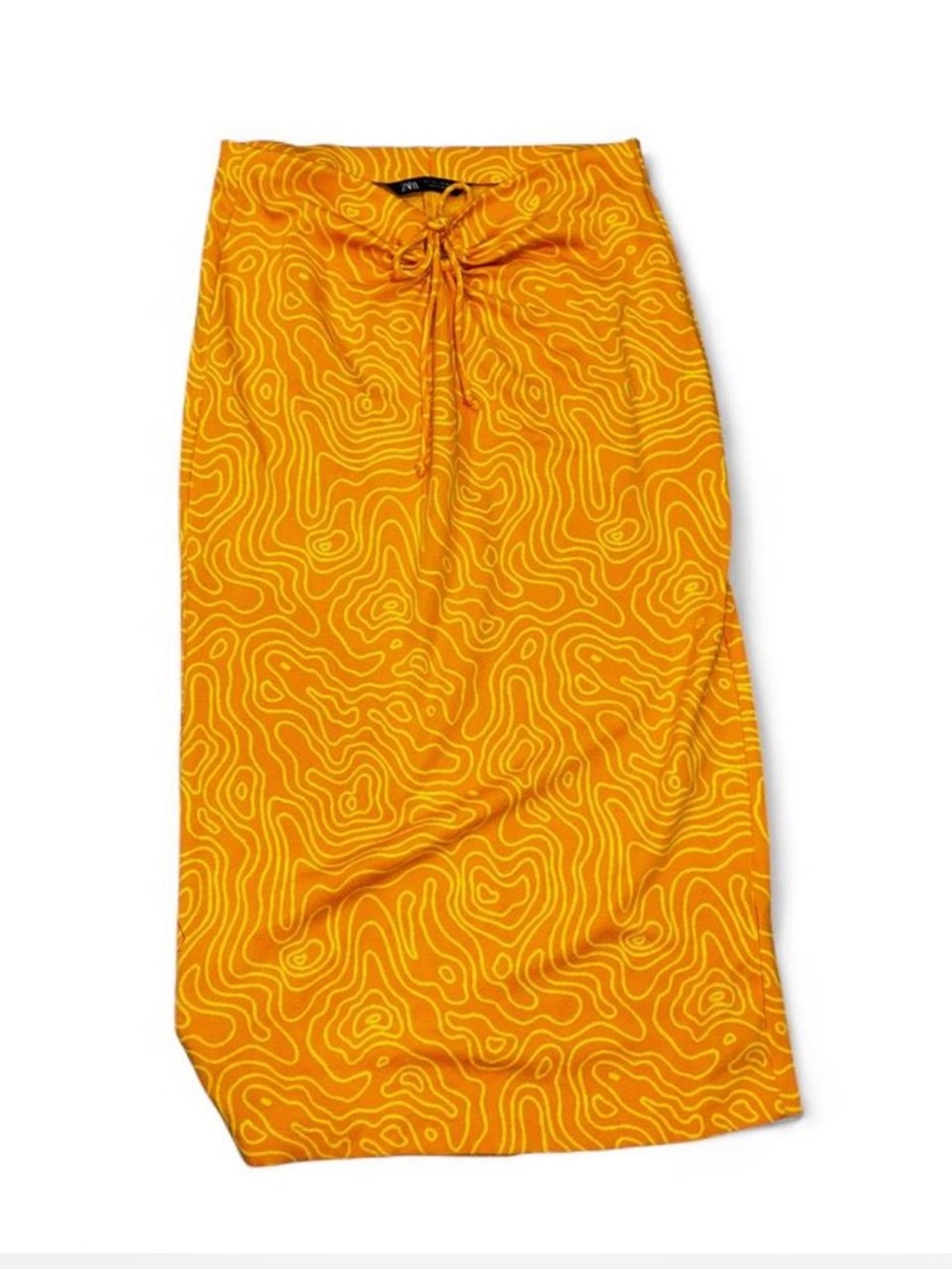 Zara Orange Abstract-Print Swim Sarong with Tie